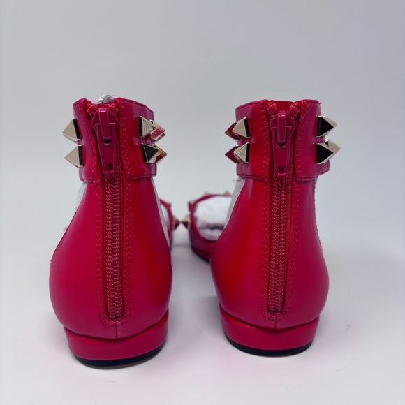 AAJ Lenox Red Flats with Gold Studs 5 - Picture 5 of 7